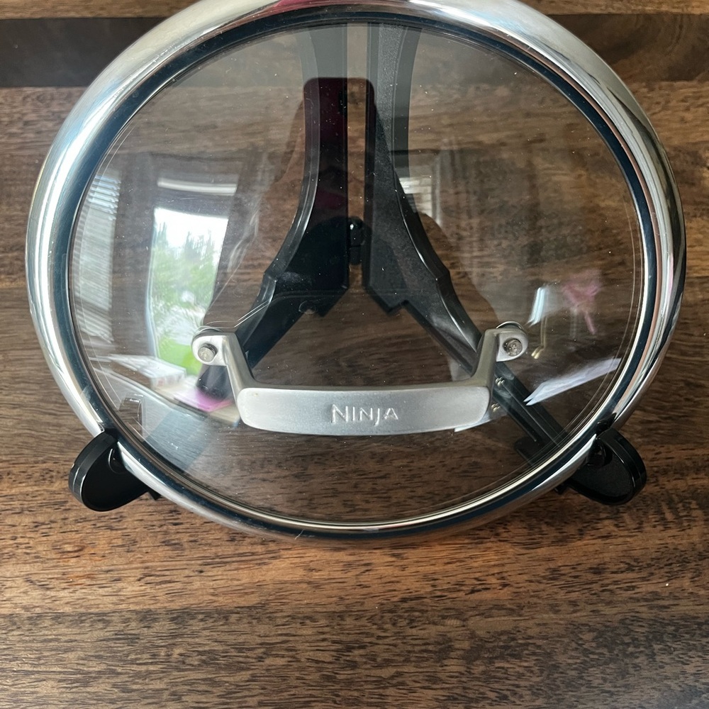 Ninja Glass Lid Replacement – Stainless Steel‎ Handle – 9” Fry Pan Cover